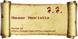 Hauser Henrietta névjegykártya