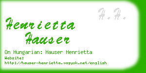 henrietta hauser business card